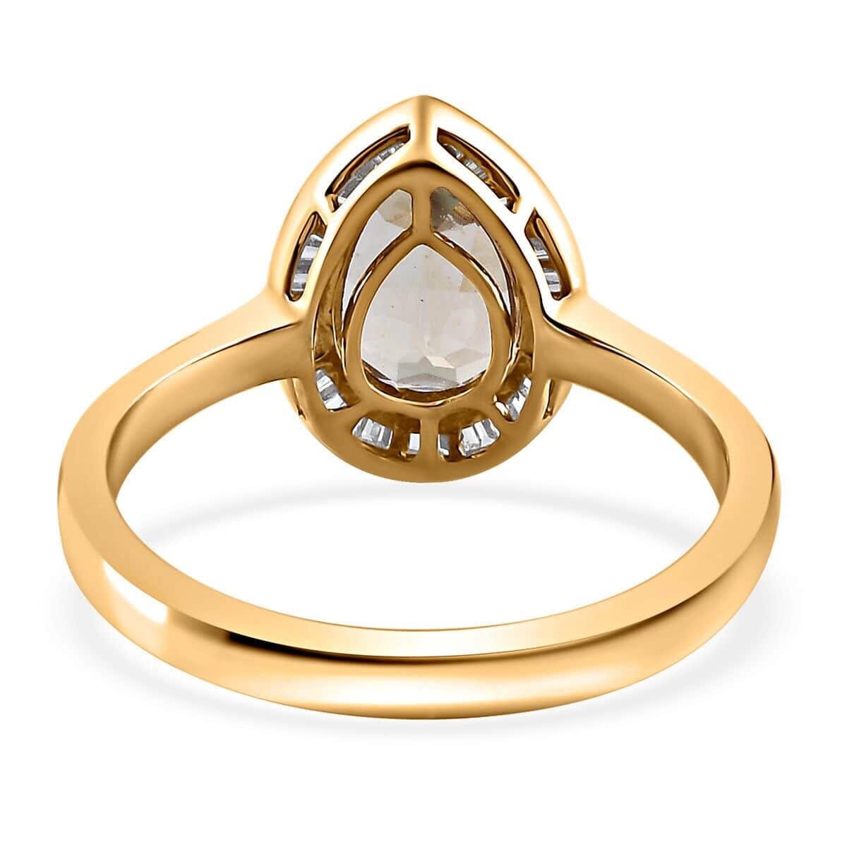 Luxoro AAA Turkizite and G-H I2 Diamond 2.40 ctw Halo Ring in 10K Yellow Gold (Size 6.0) image number 4