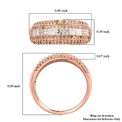 14K Rose Gold Multi Diamond SI Ring (Size 12.0) 1.00 ctw