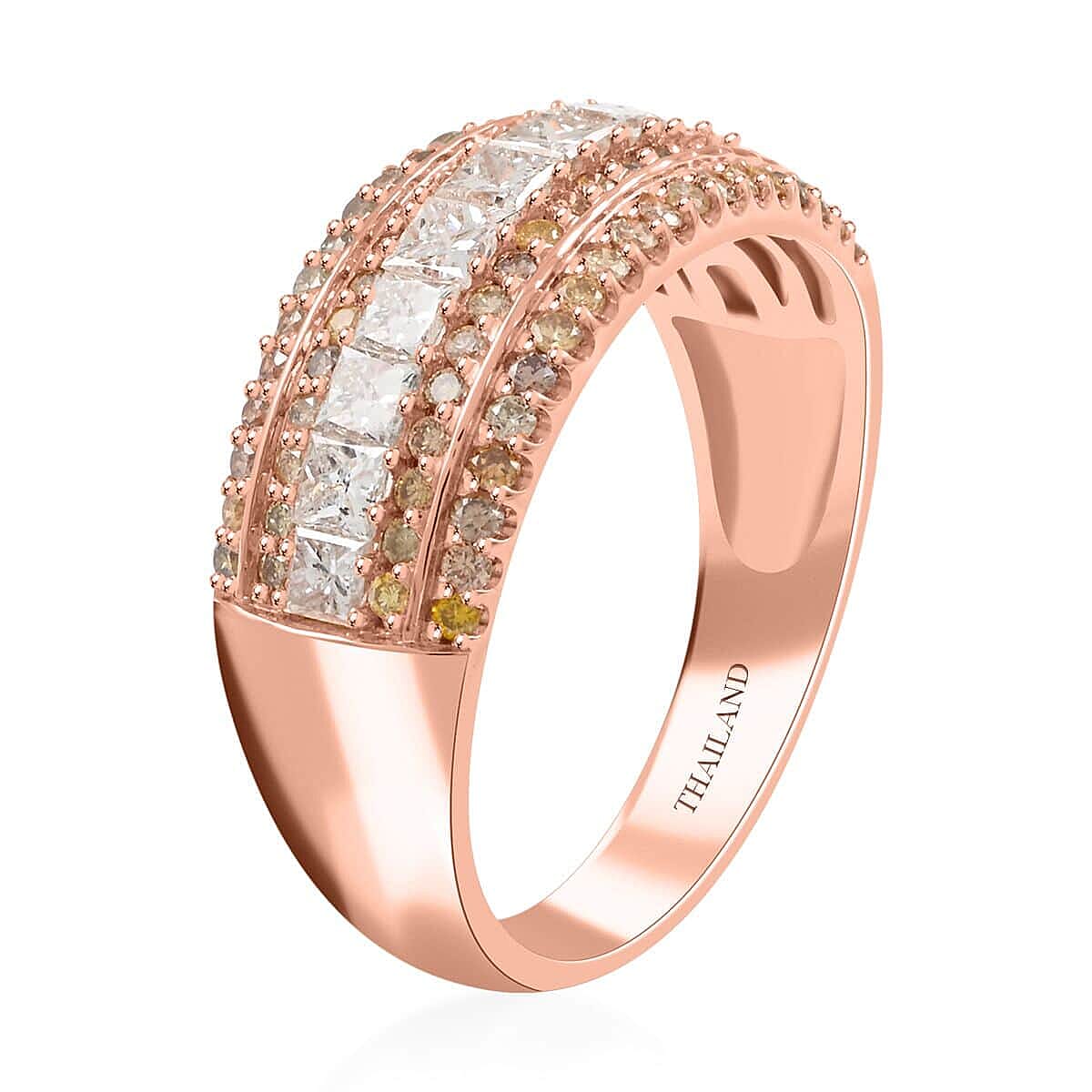 14K Rose Gold Multi Diamond SI Ring (Size 7.5) 1.00 ctw image number 3