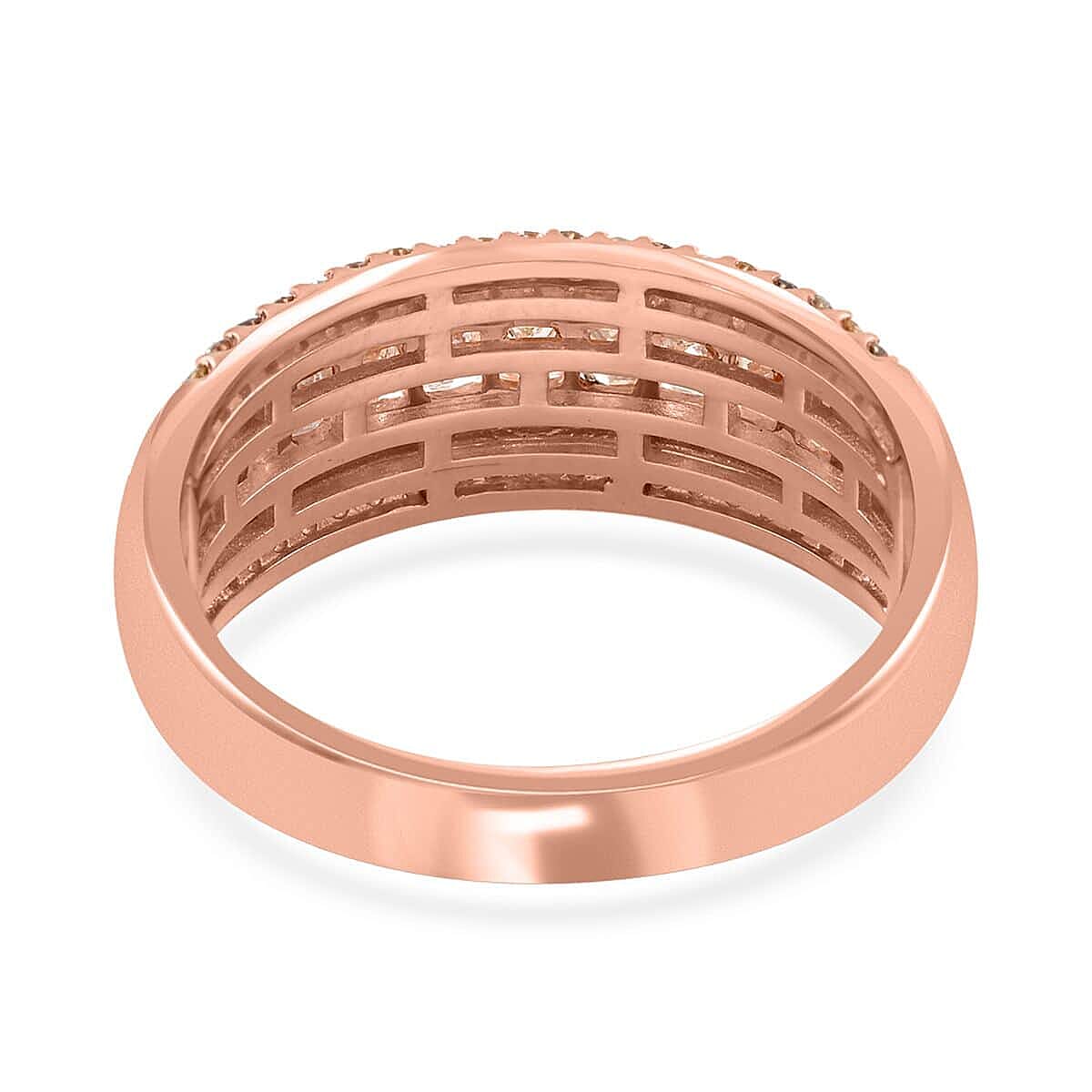 14K Rose Gold Multi Diamond SI Ring (Size 7.5) 1.00 ctw image number 4