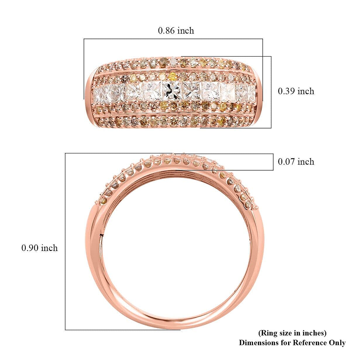14K Rose Gold Multi Diamond SI Ring (Size 7.5) 1.00 ctw image number 5