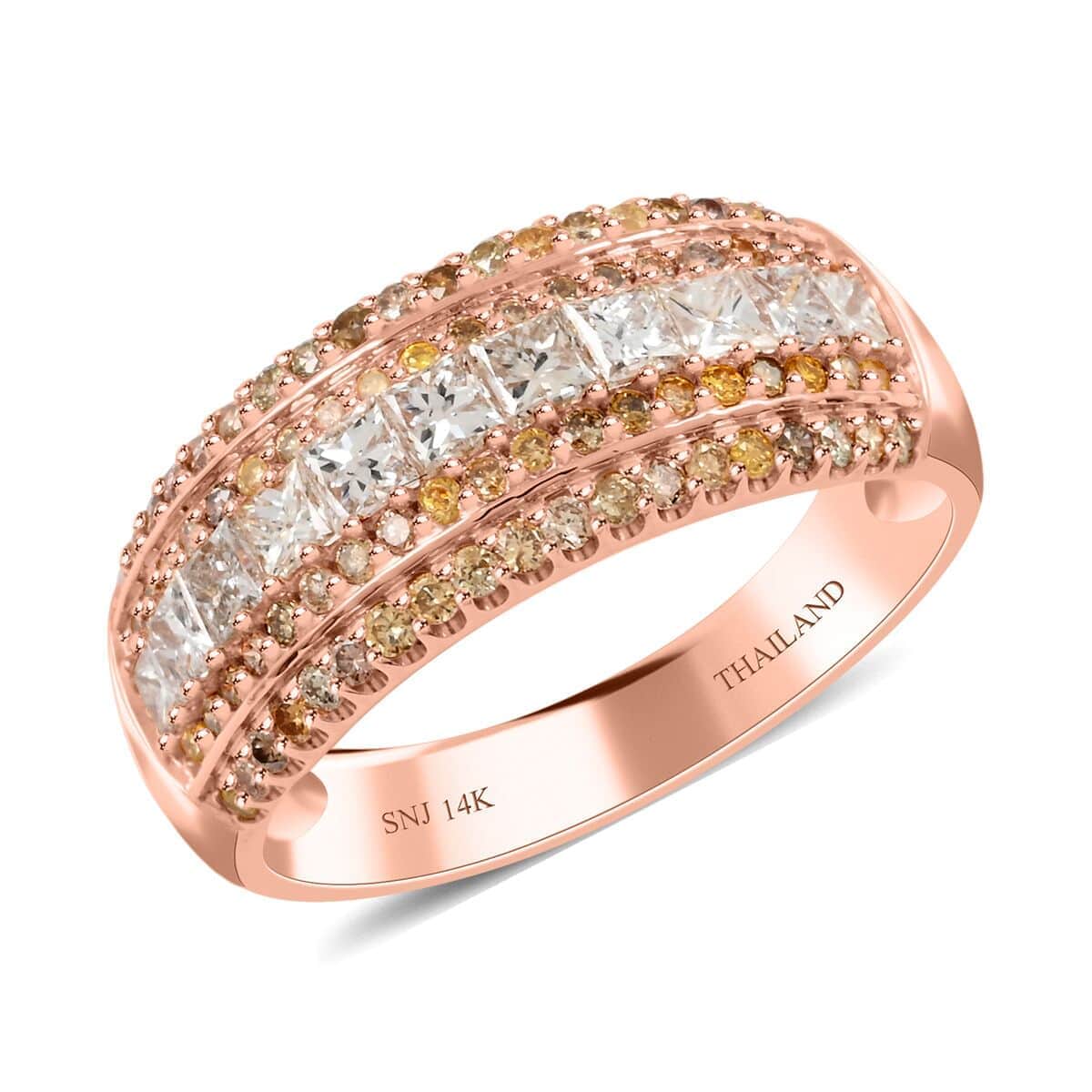 Buy 14K Rose Gold SI Multi Diamond Ring (Size 9.5) 1.00 ctw at ShopLC.