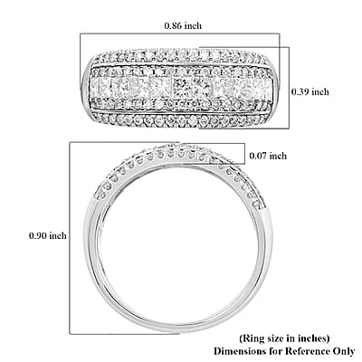 14K White Gold Diamond G-H SI Ring (Size 12.0) 1.00 ctw