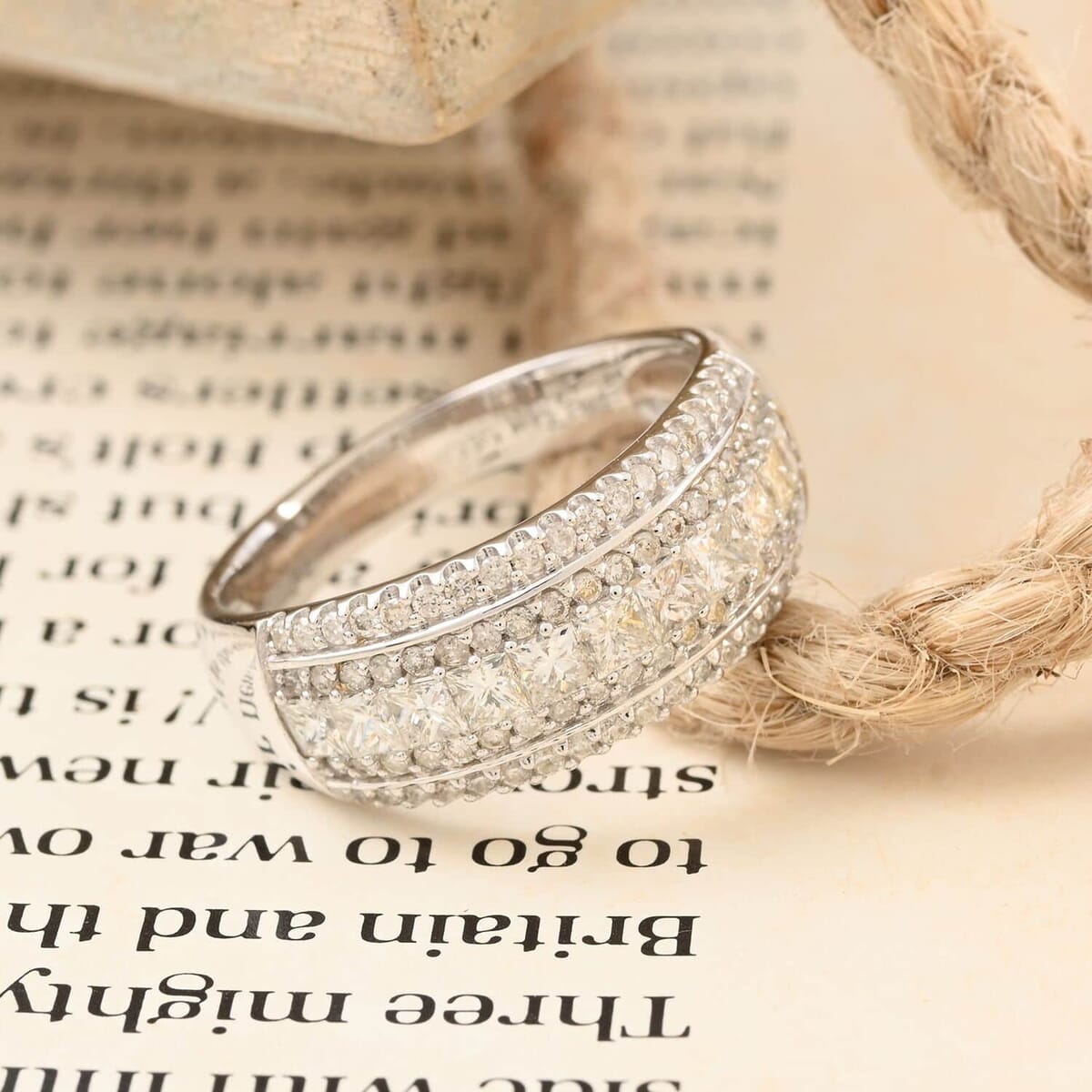 14K White Gold Diamond G-H SI Ring (Size 8.5) 1.00 ctw image number 1