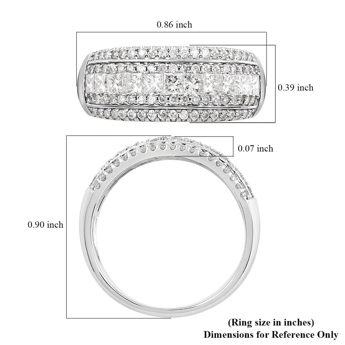 14K White Gold Diamond G-H SI Ring (Size 8.5) 1.00 ctw image number 5