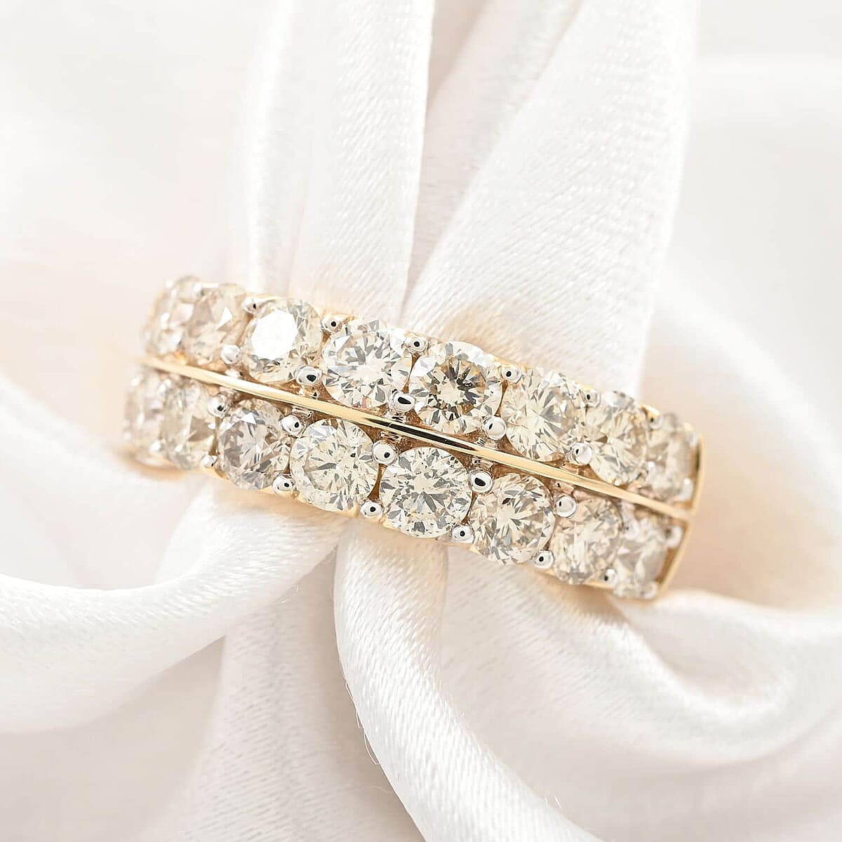 14K Yellow Gold Diamond G-H I2 Ring (Size 8.5) 8.65 Grams 3.00 ctw image number 1