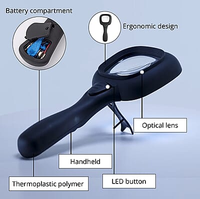 Closeout Total Vision LED Magnifying Glass - Black