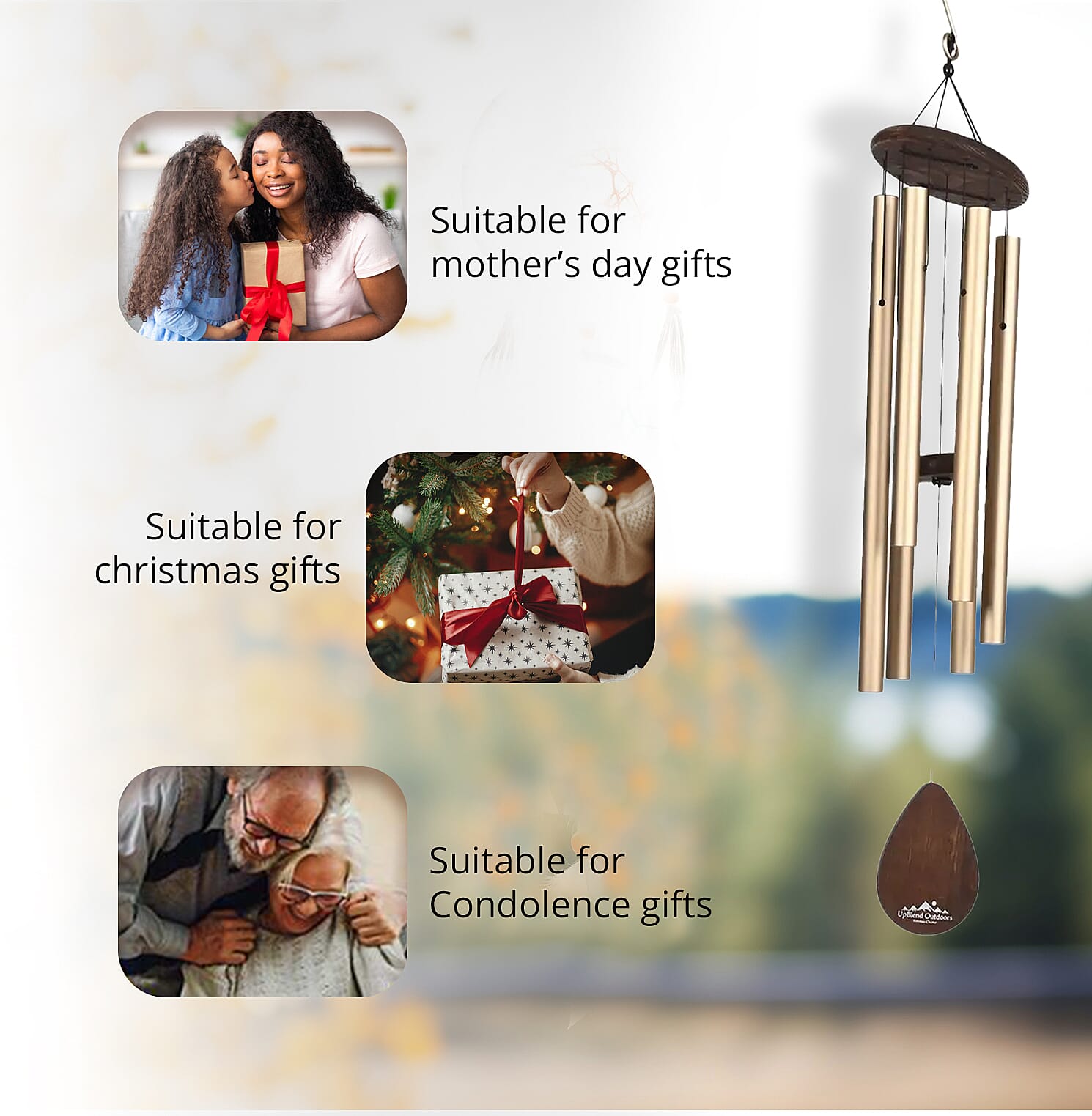 Closeout B and G Sales Metal Wind Chime in Silvertone