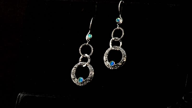 Sajen Silver Rainbow Peacock Doublet Quartz 1.10 ctw Earrings in Platinum Over Sterling Silver
