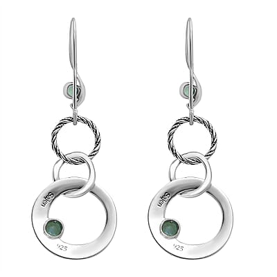 Sajen Silver Rainbow Peacock Doublet Quartz 1.10 ctw Earrings in Platinum Over Sterling Silver