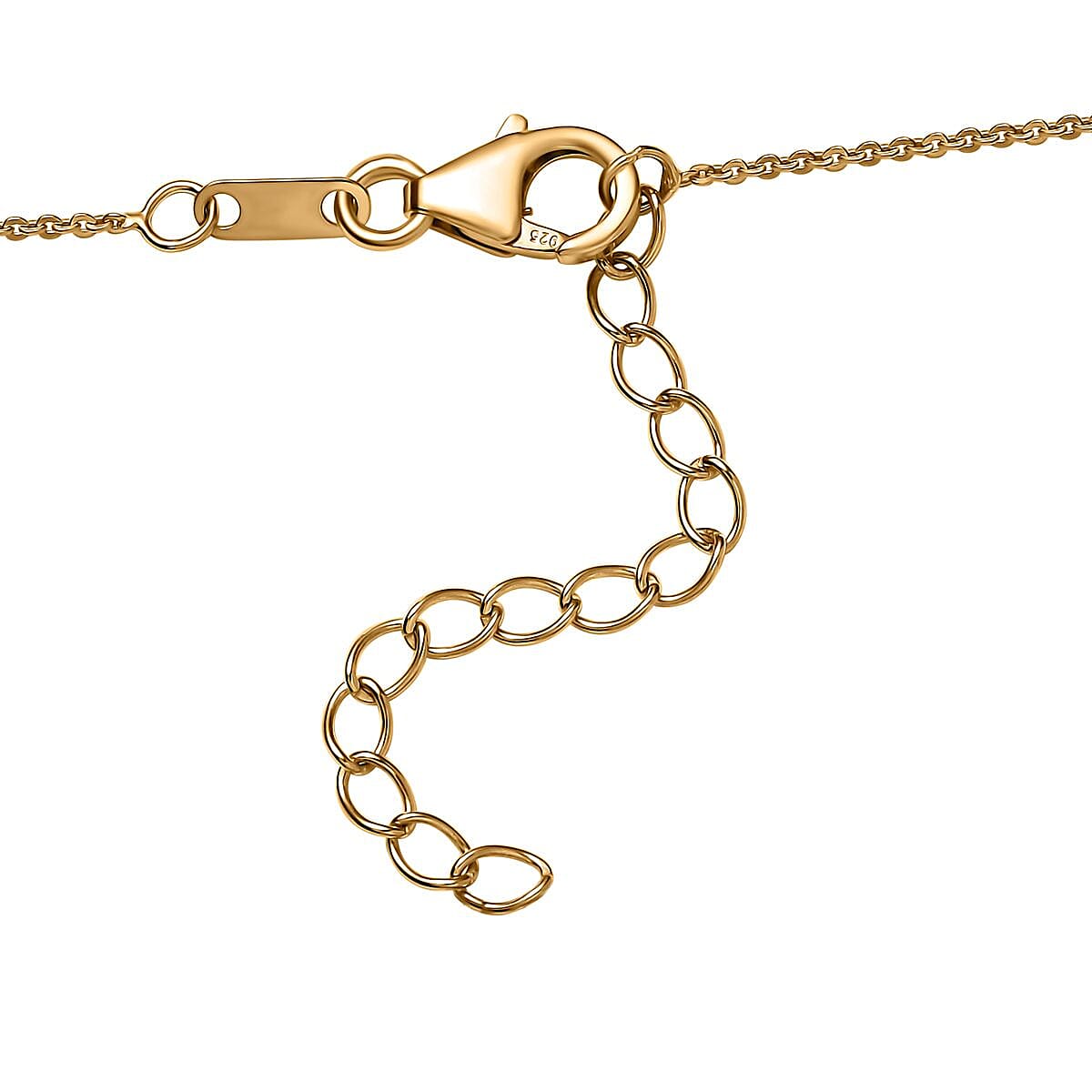 Masoala Sapphire (D) and White Zircon Horseshoe Necklace 18-20 Inches in Vermeil Yellow Gold Over Sterling Silver 2.40 ctw image number 5