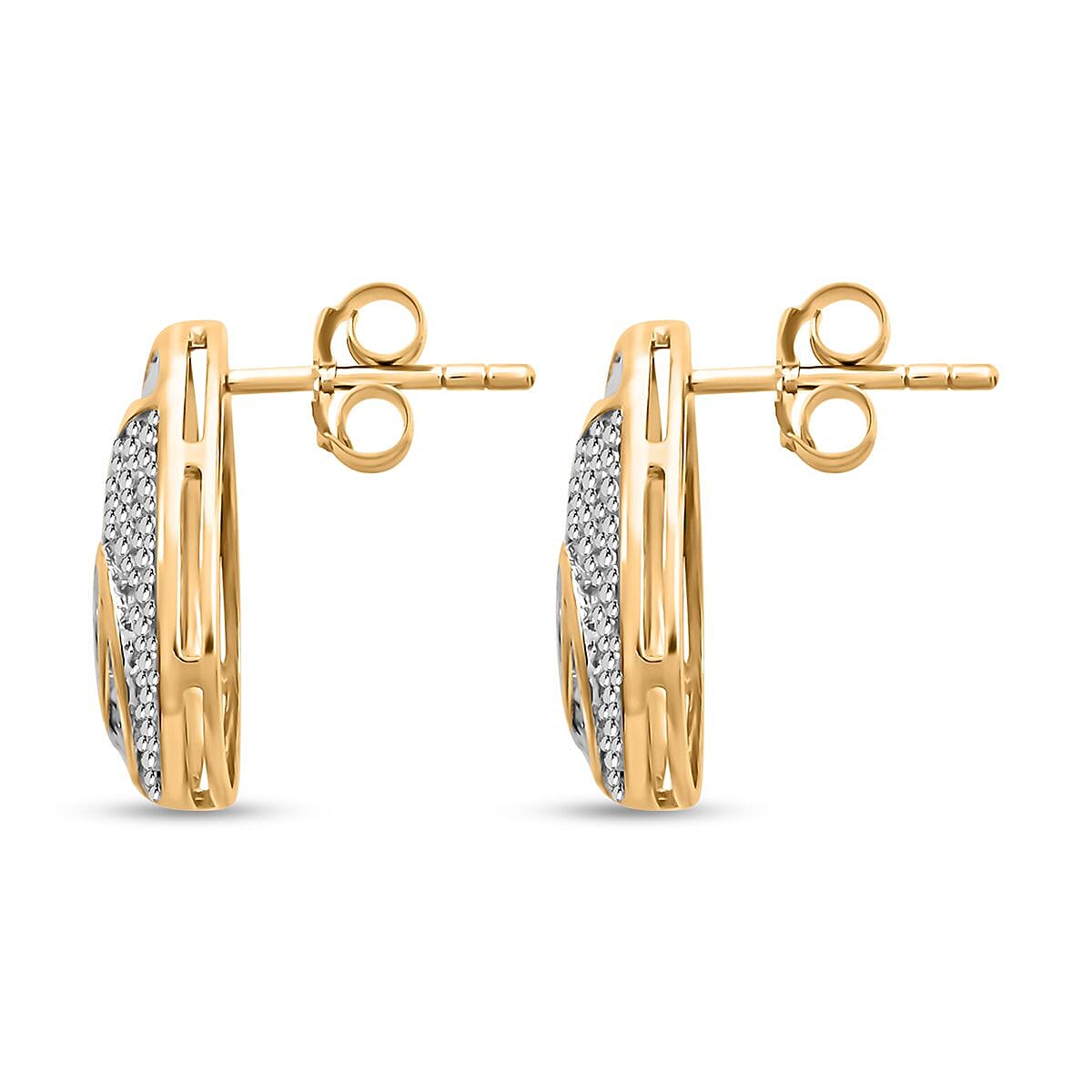 Diamond Pear Shape Earrings in 14K Yellow Gold Over Sterling Silver 0.25 ctw