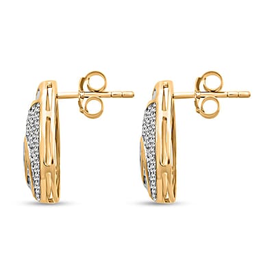 Diamond Pear Shape Earrings in 14K Yellow Gold Over Sterling Silver 0.25 ctw
