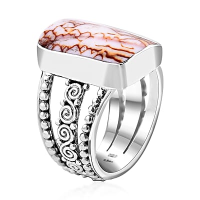 Sajen Silver African Shell Ring in Sterling Silver (Size 10.0)