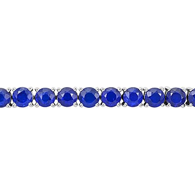 Tanzanian Blue Spinel (DF) 15.60 ctw Bracelet in Rhodium Over Sterling Silver (6.50 In)