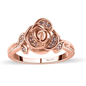 Natural Pink Diamond I3 Rose Ring in Vermeil Rose Gold Over Sterling Silver (Size 10.0) 0.10 ctw