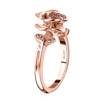 Natural Pink Diamond I3 Rose Ring in Vermeil Rose Gold Over Sterling Silver (Size 10.0) 0.10 ctw