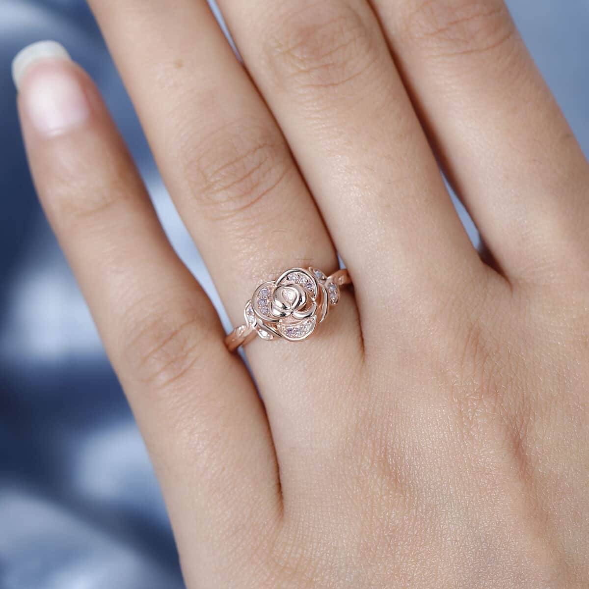 Natural Pink Diamond I3 Rose Ring in Vermeil Rose Gold Over Sterling Silver (Size 6.0) 0.10 ctw image number 2