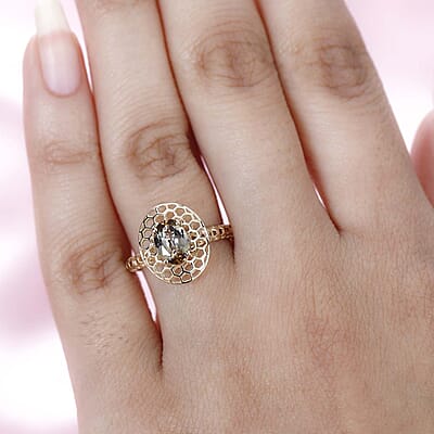 Mirage Collection 10K Yellow Gold Premium Golden Tanzanite Solitaire Ring (Size 10.0) 1.00 ctw