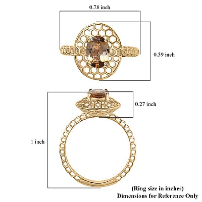 Mirage Collection 10K Yellow Gold Premium Golden Tanzanite Solitaire Ring (Size 10.0) 1.00 ctw