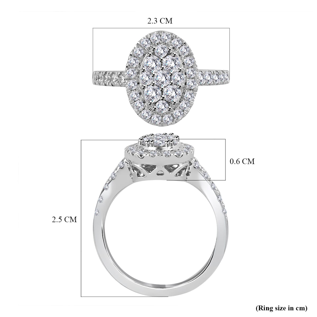 Luxoro 14K White and Yellow Gold Natural Yellow and White Diamond I3 Ring (Size 6.5) 5.30 Grams 2.00 ctw image number 4