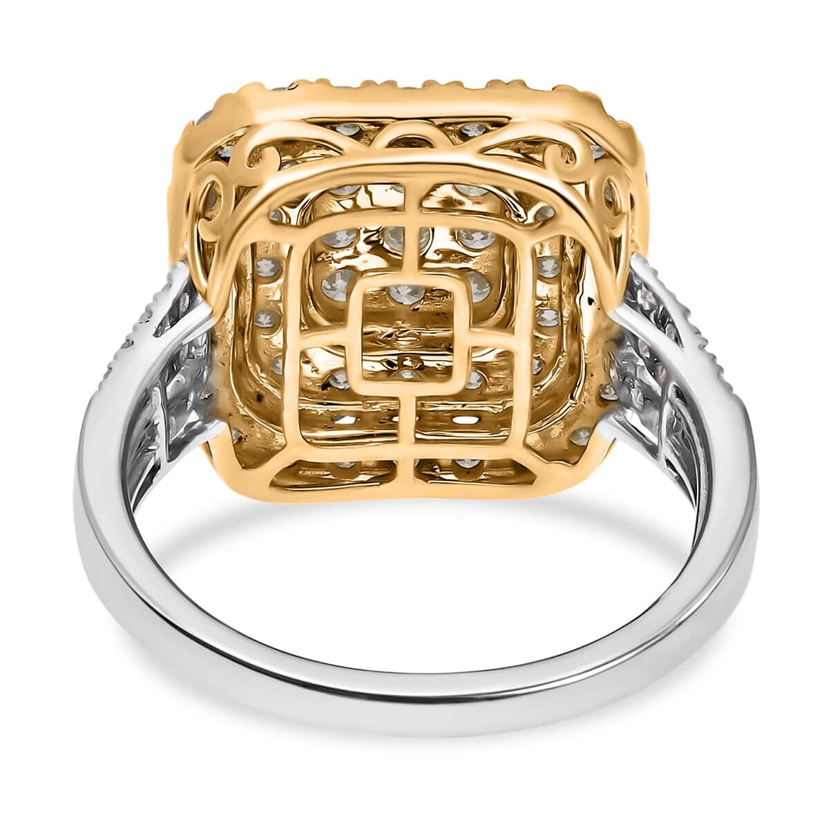 Luxoro 14K White and Yellow Gold Natural Yellow and White Diamond I3 Ring (Size 7.5) 5.30 Grams 2.00 ctw image number 4