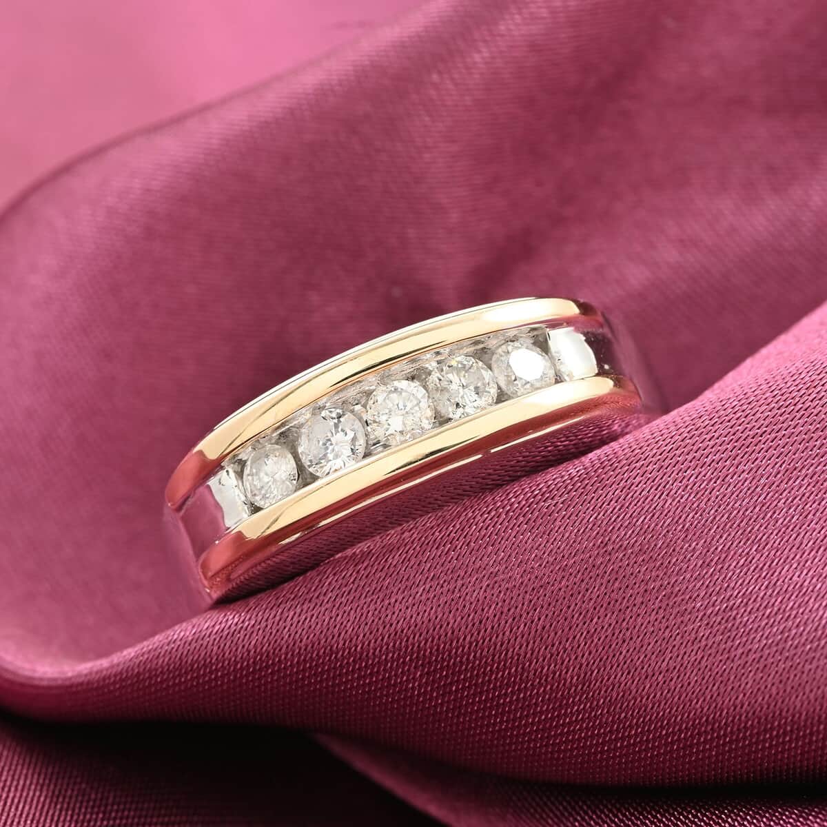 10K White Gold Diamond G-H I2 Band Ring (Size 10.0) 6.70 Grams 0.50 ctw image number 1