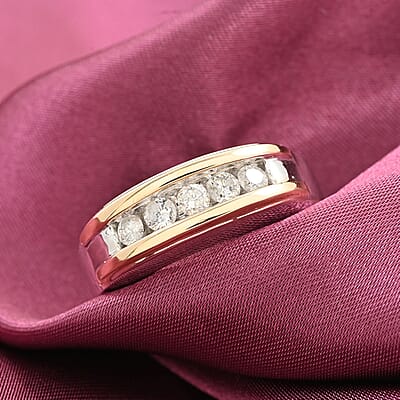 10K White Gold G-H I1 Diamond 0.50 ctw Men's Ring (Size 10.0) 6.70 Grams
