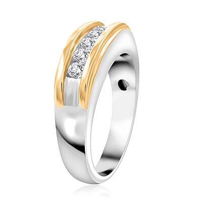 10K White Gold G-H I1 Diamond 0.50 ctw Men's Ring (Size 10.0) 6.70 Grams