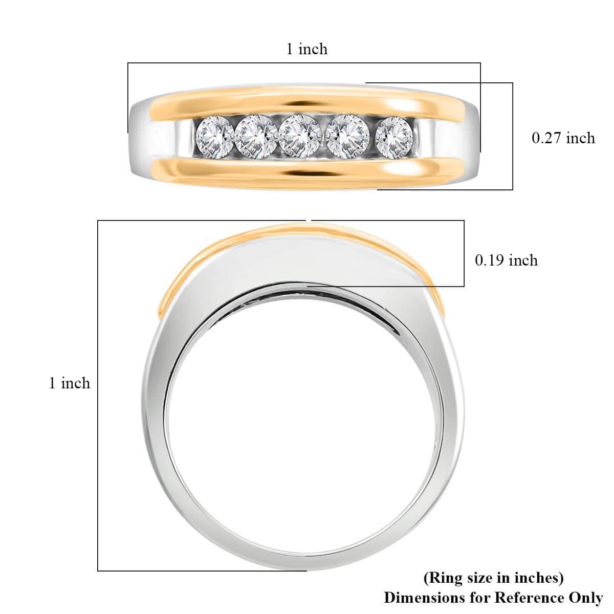 NY Closeout 10K White Gold Diamond (G-H) Men's Ring (Size 9.5) (6.70 g) 0.50 ctw image number 4