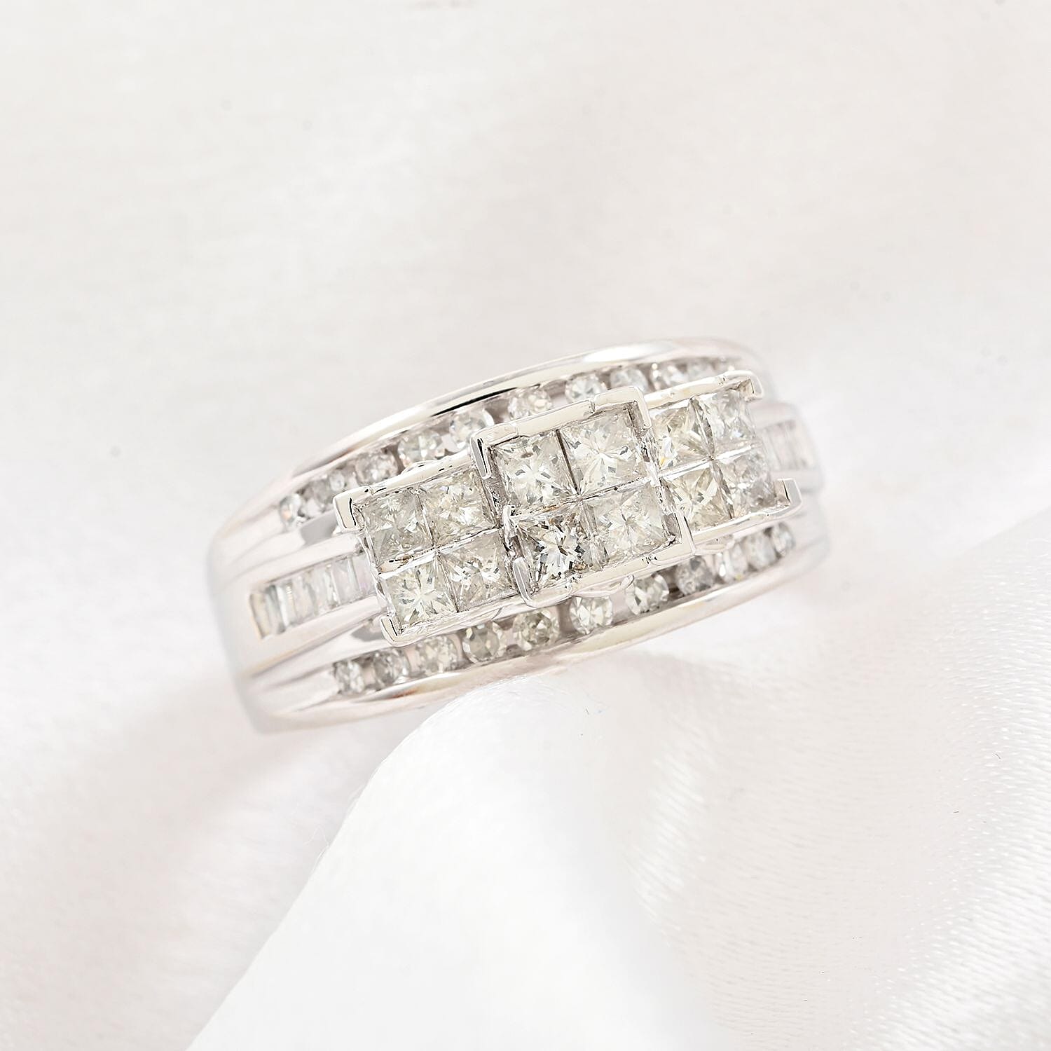 10K White Gold Diamond G-H I2 Ring (Size 10.0) 5.10 Grams 1.00 ctw