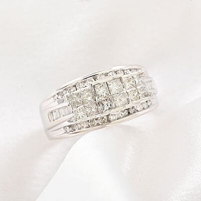 10K White Gold Diamond G-H I2 Ring (Size 10.0) 5.10 Grams 1.00 ctw