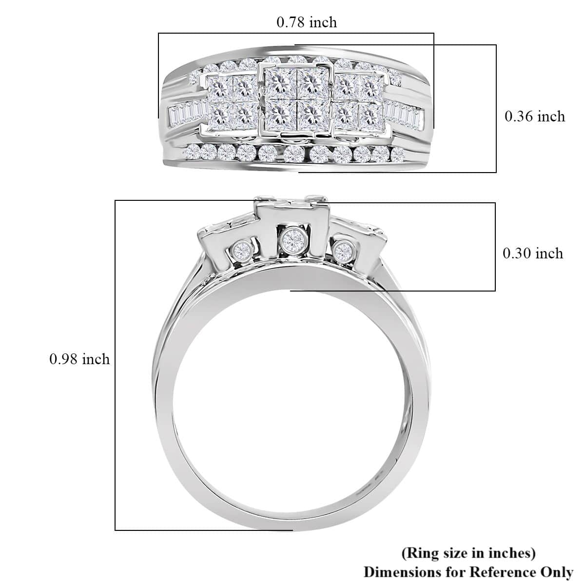 10K White Gold Diamond G-H I2 Ring (Size 10.0) 5.10 Grams 1.00 ctw image number 4