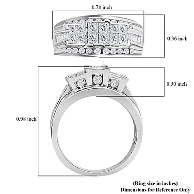10K White Gold Diamond G-H I2 Ring (Size 10.0) 5.10 Grams 1.00 ctw