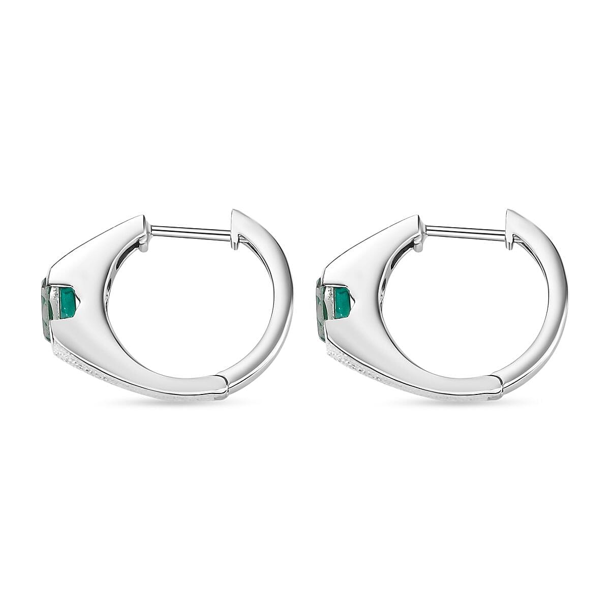 Peacock Triplet Quartz 2.00 ctw Earrings in Platinum Over Sterling Silver