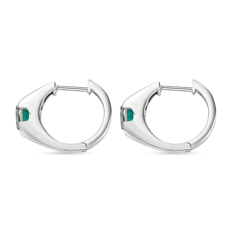 Peacock Triplet Quartz 2.00 ctw Earrings in Platinum Over Sterling Silver