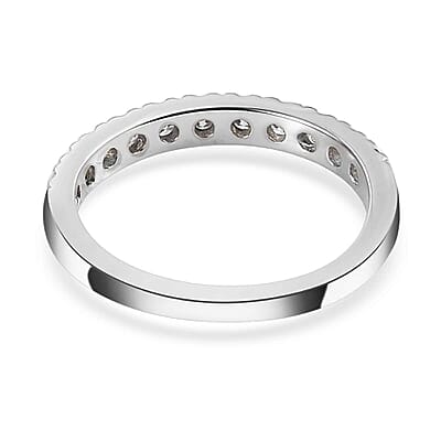 Luxoro 10K White Gold G-H SI Luxuriant Lab Grown Diamond Half Eternity Band Ring (Size 10.0) 2.20 Grams 0.50 ctw