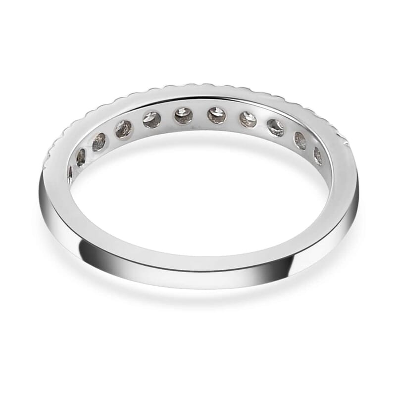 Luxoro 10K White Gold G-H SI Luxuriant Lab Grown Diamond Half Eternity Band Ring (Size 10.0) 2.20 Grams 0.50 ctw
