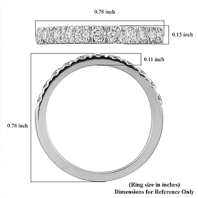 Luxoro 10K White Gold G-H SI Luxuriant Lab Grown Diamond Half Eternity Band Ring (Size 10.0) 2.20 Grams 0.50 ctw