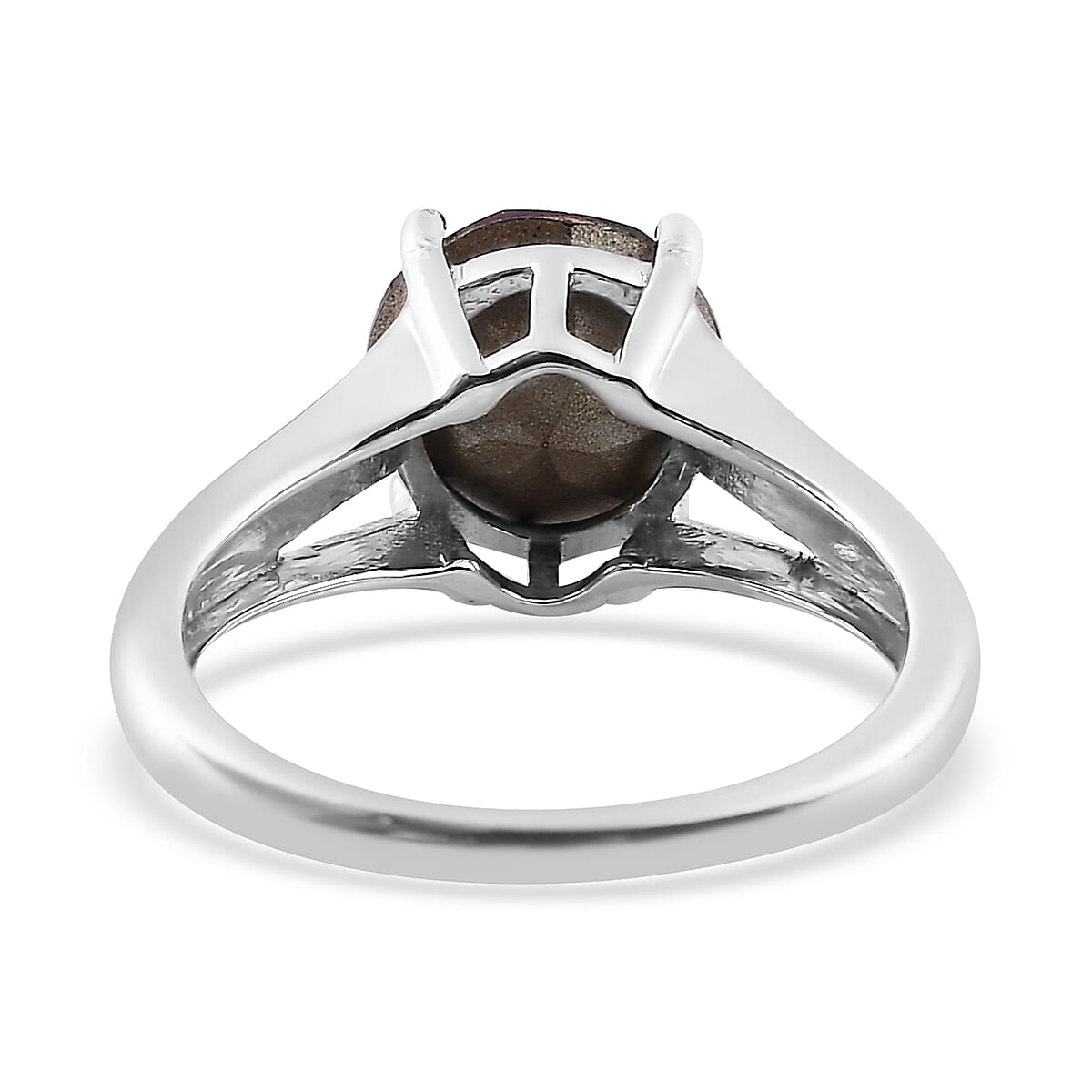 Designer Premium Foilback Amethyst Color Austrian Crystal Solitaire Ring in Platinum Over Sterling Silver (Size 10.0) image number 4