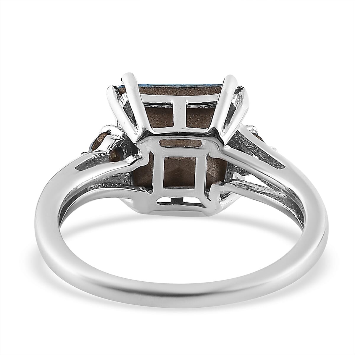 Designer Premium Aquamarine Color Austrian Crystal Ring in Platinum Over Sterling Silver (Size 10.0)