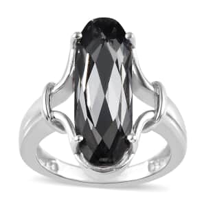 J Francis Embellished with Silver Night Crystal by Swarovski Ring in Platinum Over Sterling Silver (Size 9.0)