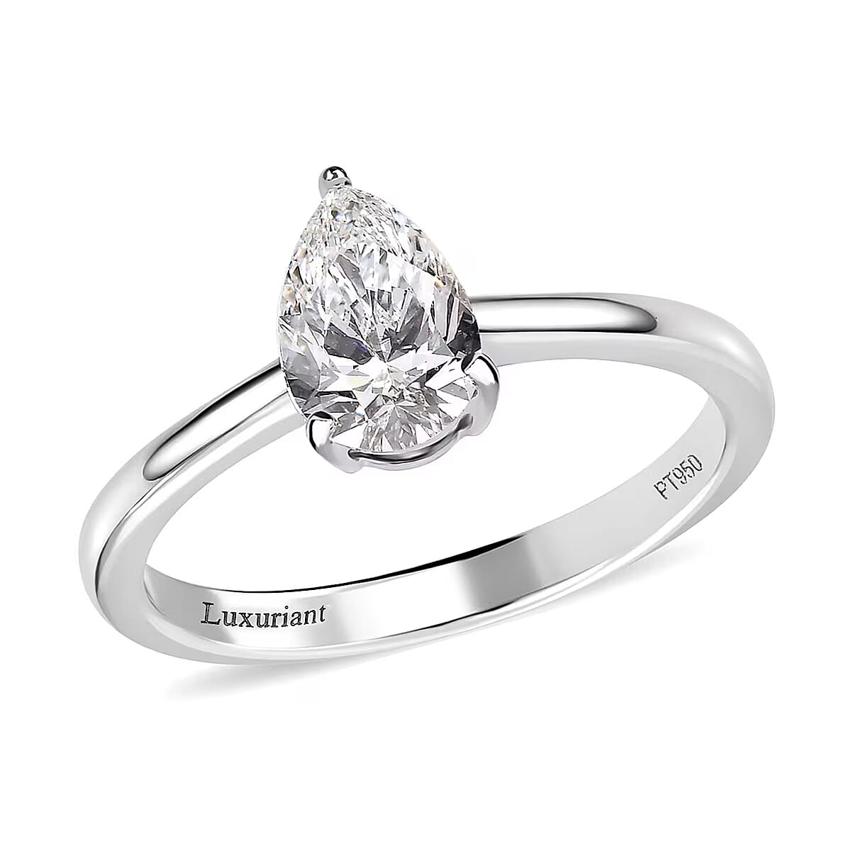 950 Platinum E-F VS Lab Grown Diamond Solitaire Ring (Size 10.0) 1.00 ctw image number 0