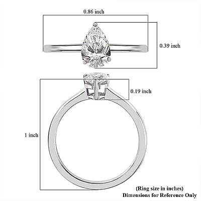 950 Platinum E-F VS Lab Grown Diamond Solitaire Ring (Size 10.0) 1.00 ctw