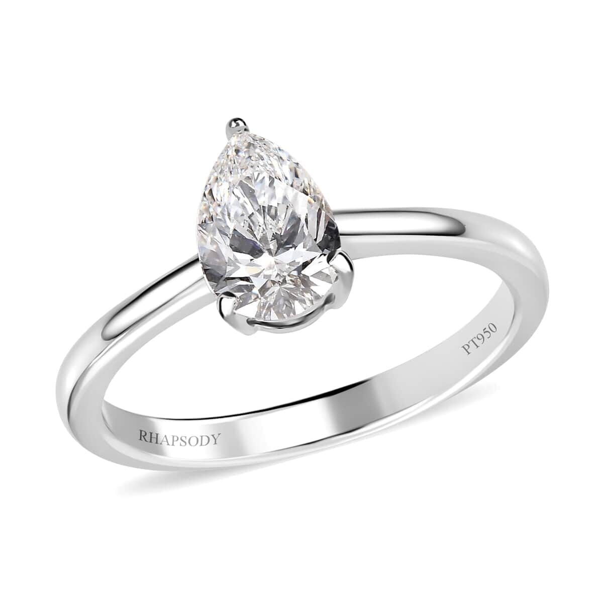 950 Platinum Luxuriant Lab Grown Diamond E-F VS Solitaire Ring (Size 7.5) 4.60 Grams 1.00 ctw image number 0