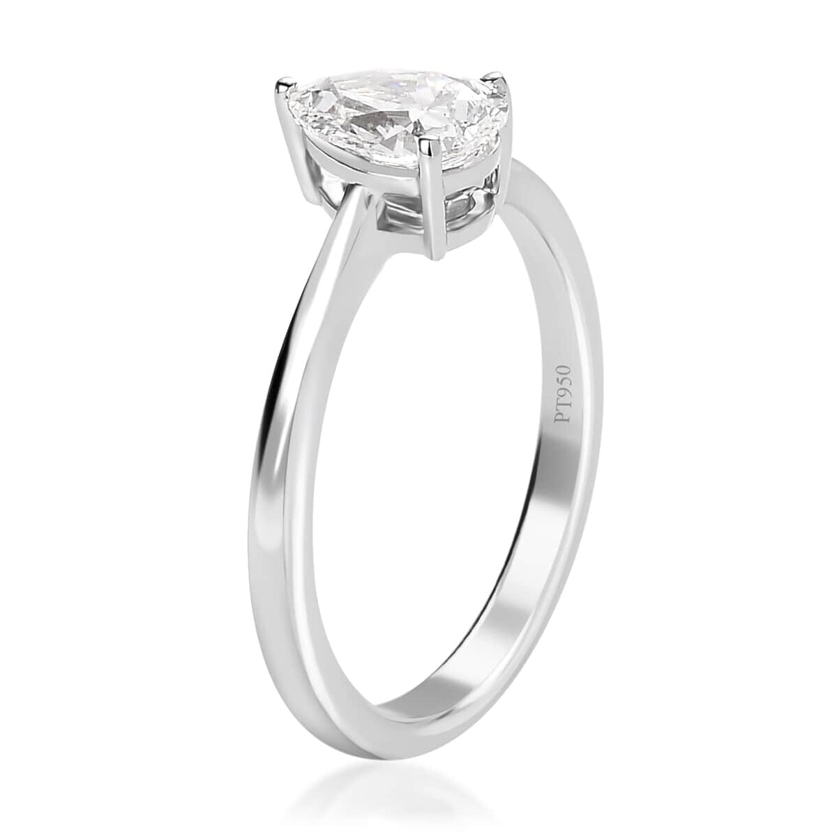 950 Platinum Luxuriant Lab Grown Diamond E-F VS Solitaire Ring (Size 7.5) 4.60 Grams 1.00 ctw image number 3