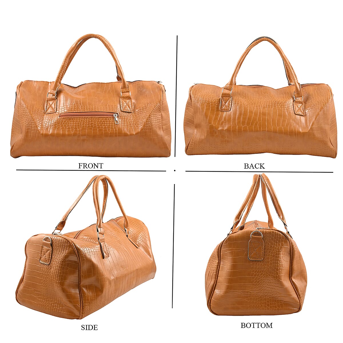 Set of 2pcs Faux Leather Duffle Bag and Backpack image number 6