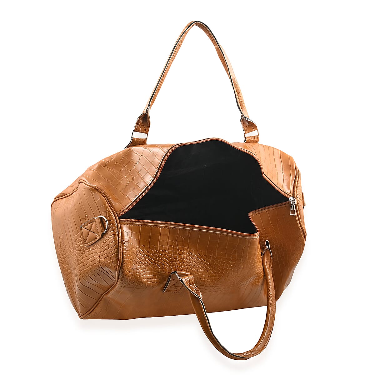 Set of 2pcs Faux Leather Duffle Bag and Backpack image number 7