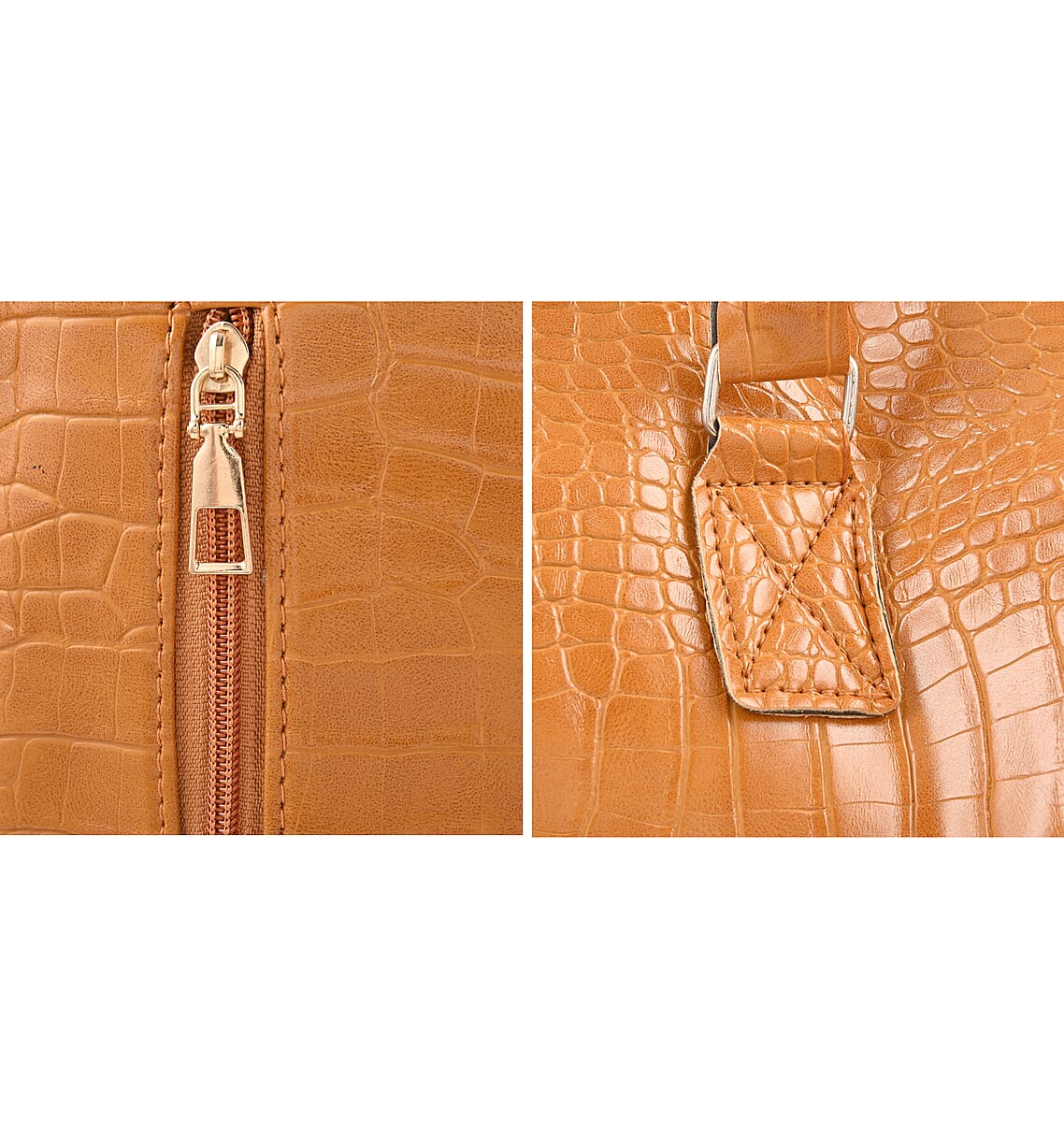 Set of 2pcs Faux Leather Duffle Bag and Backpack image number 8