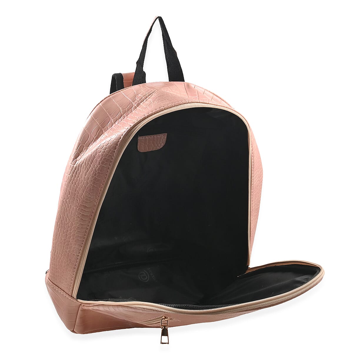 Set of 2pcs Pink Faux Leather Embossed Pattern Duffle Bag and Backpack image number 4